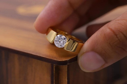 Anello solitario uomo in - solitario,