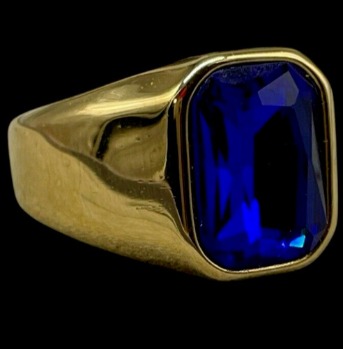 Anello pietra blu rettangolare - pietra,