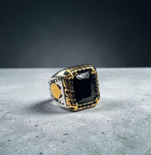 Anello uomo acciaio dettaglio - acciaio,