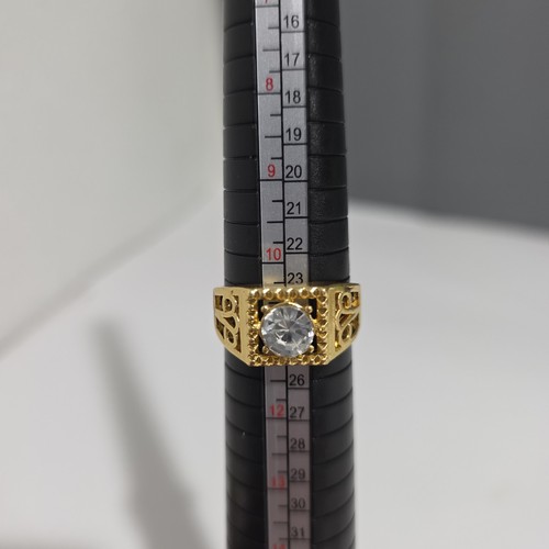 Anello uomo tono oro - anello, zirconi