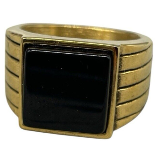 Anello uomo pietra nera - pietra,