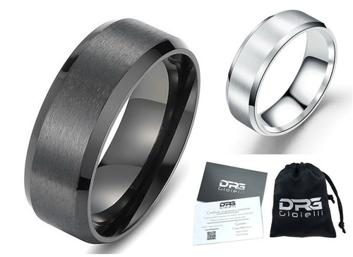 Anello uomo acciaio nero donna - uomo,