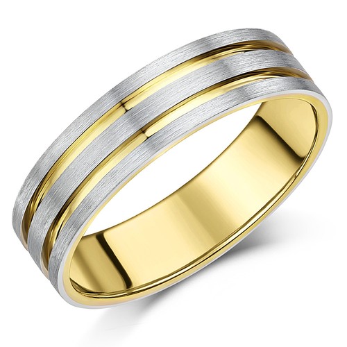 Anello due toni oro - toni, giallo