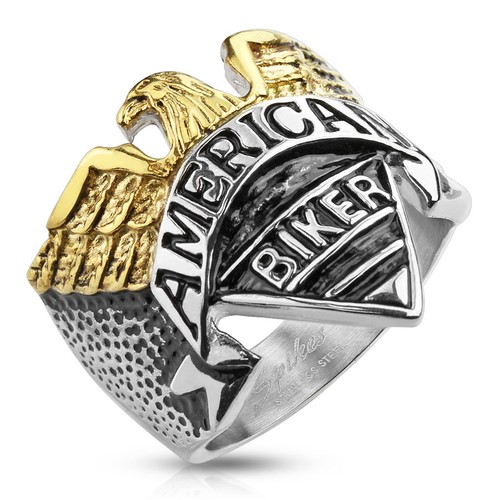 Anello uomo acciaio oro - anello, e